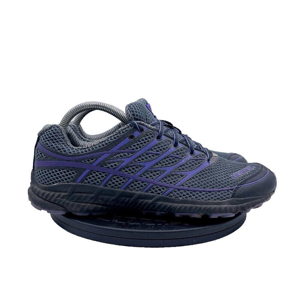 Merrell Bare Access Womens Trail Running Shoes Grey Pueple Vibram Soles Size 10